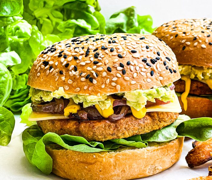 Sticky Onion + Avo Loaded Burgers